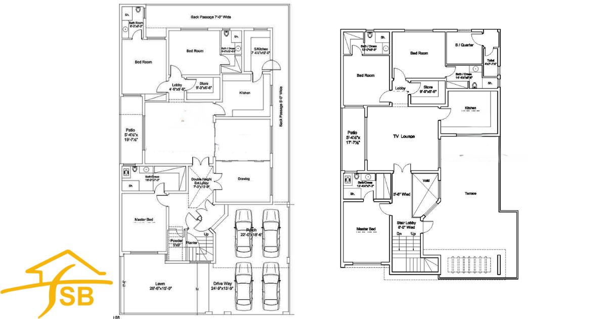 Standard 1 Kanal House Layout Plans